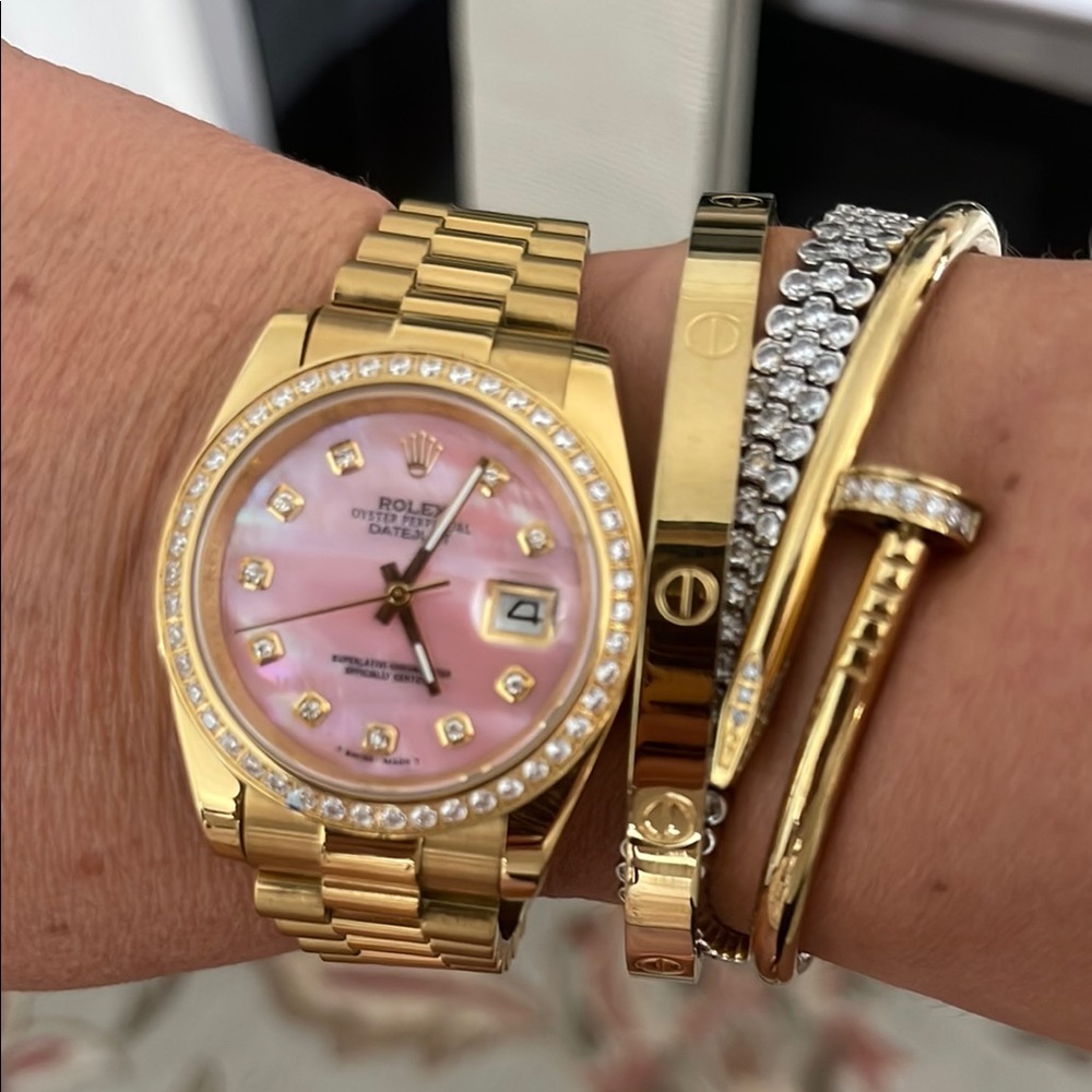 Gold and Pink Women's Watch